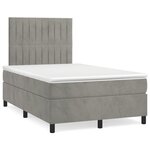 vidaXL Sommier à lattes de lit et matelas gris clair 120x190cm velours