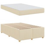 vidaXL Cadre de lit avec matelas Crème 120 x 190 cm tissu