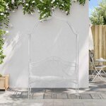 vidaXL Banc de jardin avec coussin Blanc 104 x 54 x 93cm Acier