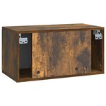 vidaXL Meuble TV mural 59 5 x 31 x 30 cm Chêne fumé Bois d'ingénierie