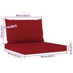 vidaXL Salon de jardin 11 Pièces avec coussins Rouge bordeaux