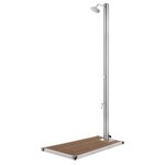 vidaXL Douche de jardin avec base marron 220 cm Acier inoxydable