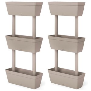 vidaXL Jardinières 6 Pièces 100 cm Taupe