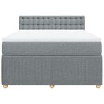 vidaXL Sommier à lattes de lit avec matelas Gris clair 160x200cm Tissu