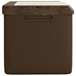 vidaXL Boîte de rangement jardin coussin de siège marron 350 L PP
