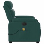 vidaXL Fauteuil de massage inclinable électrique Vert foncé Tissu