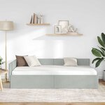 vidaXL Cadre de lit d'angle Autre Gris clair 90 x 190 cm