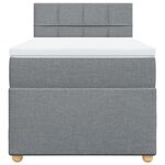 vidaXL Sommier à lattes de lit avec matelas Gris clair 90x200 cm Tissu