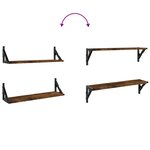 vidaXL Étagères murales 2 Pièces chêne fumé 60x15x15 5 cm