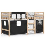 vidaXL Lit mezzanine pour enfants avec rideaux sans matelas 80x200 cm
