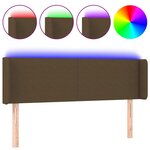 vidaXL Tête de lit à LED Marron foncé 147x16x78/88 cm Tissu