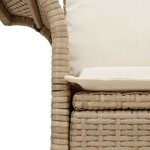 vidaXL Sofa de jardin 2 places avec rangement et coussins beiges en poly rattan