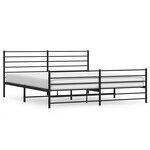 vidaXL Cadre de lit métal sans matelas avec pied de lit noir 183x213cm