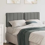 vidaXL Tête de lit capitonnée Blanc et gris clair 120 cm Pin massif