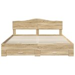 vidaXL Cadre de lit Chêne Sonoma 200 x 200 cm Bois d'ingénierie