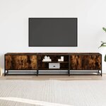 vidaXL Meuble TV chêne fumé 180x35x41 cm bois d'ingénierie