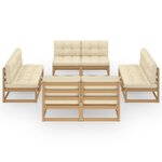 vidaXL Salon de jardin 8 Pièces avec coussins Bois de pin massif