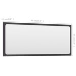 vidaXL Miroir de salle de bain Gris 90x1 5x37 cm Aggloméré