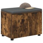 vidaXL Banc d'entrée avec coussin Chêne fumé 60 x 38 x 46 cm