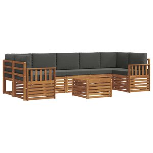 vidaXL Ensemble de canapés d'extérieur 8 pc Naturel et Anthracite