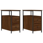 vidaXL Tables de chevet 2Pièces chêne marron 30x60x60cm bois d'ingénierie