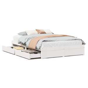 vidaXL Cadre de lit sans matelas blanc 150x200 cm bois de pin massif