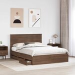 vidaXL Cadre de lit Chêne brun 150 x 200 cm Bois Ingénierie