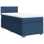vidaXL Sommier à lattes de lit avec matelas Bleu 90x190 cm Tissu