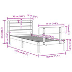 vidaXL Cadre de lit sans matelas blanc 75x190 cm bois de pin massif