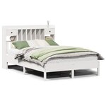 vidaXL Lit bibliothèque sans matelas blanc 160x200 cm bois pin massif