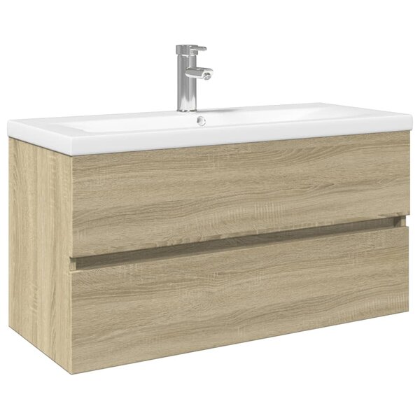 vidaXL Ensemble de meubles de bain 2Pièces céramique et bois d'ingénierie