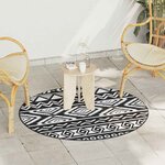 vidaXL Tapis d'extérieur ARAKIL noir Ø120 cm PP