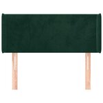 vidaXL Tête de lit avec oreilles Vert foncé 83x16x78/88 cm Velours