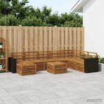 vidaXL Ensemble de canapés d'extérieur 9 Pièces Naturel
