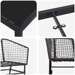 vidaXL Ensemble de salle à manger pour jardin 7 Pièces Noir polyrotin