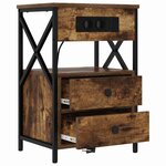 vidaXL Cabinet de chevet Chêne fumé 40 x 31 x 60 cm Bois d'ingénierie
