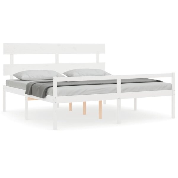 vidaXL Lit pour personne âgée sans matelas blanc bois massif