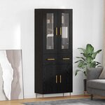 vidaXL Haut Armoire avec tiroir 2 Pièces Chêne noir Bois d'ingénierie