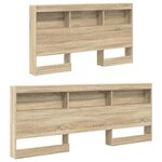 vidaXL Lit Bibliothèque Chêne sonoma 160 x 200 cm Bois d'ingénierie