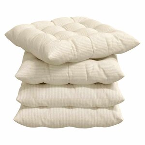 vidaXL Coussins de siège 4 Pièces Crème 40 x 40 x 6 cm