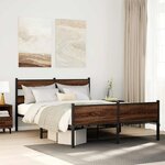 vidaXL Cadre de lit sans matelas chêne marron 140x190 cm