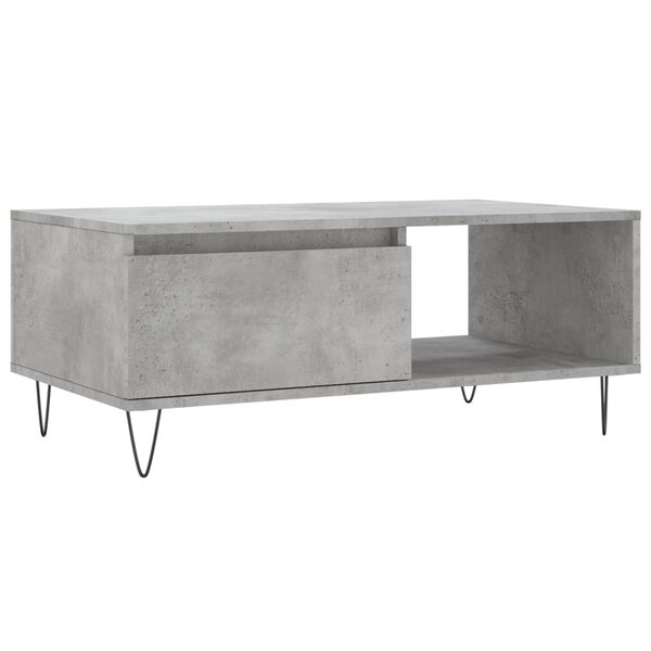 vidaXL Table basse Gris béton 90x50x36 5 cm Bois d'ingénierie