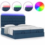 VidaXL Cadre de lit ottoman avec matelas bleu 160x200 cm tissu