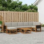 vidaXL Ensemble de canapés d'extérieur 8 Pièces Naturel et gris clair