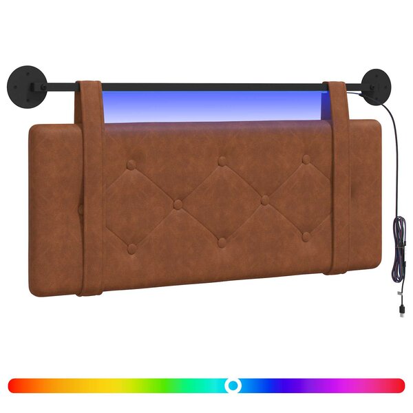 vidaXL Tête de lit suspendue Marron PU antique