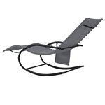 vidaXL Chaises longues à bascule lot de 2 Gris Acier et textilène