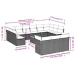 vidaXL Salon de jardin avec coussins 14 Pièces beige résine tressée