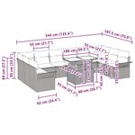 vidaXL Ensemble de jardin 11 pièces avec coussins gris clair en poly rattan