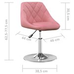 vidaXL Chaises à manger pivotantes lot de 4 Rose Velours