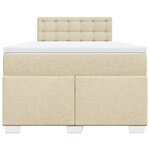 vidaXL Sommier à lattes de lit avec matelas crème 120x190 cm tissu